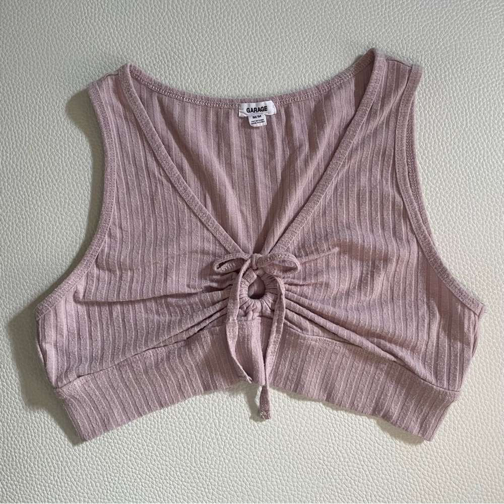 Garage Clothing Pink Ruched Crop Top